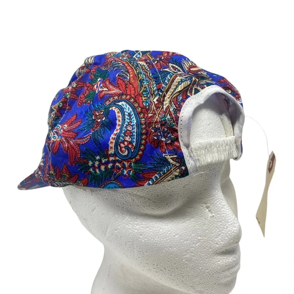 Vintage Unisex M/L Blue Paisley Jockey Adjustable Back Baseball‎ Cap Hat